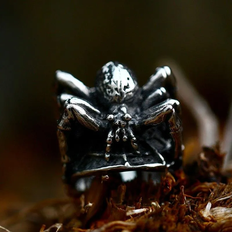 Stainless Steel Unique Punk Cool spider Ring