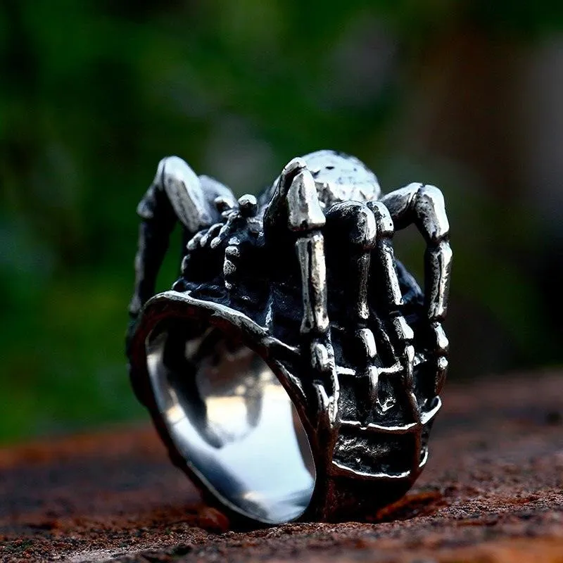 Stainless Steel Unique Punk Cool spider Ring