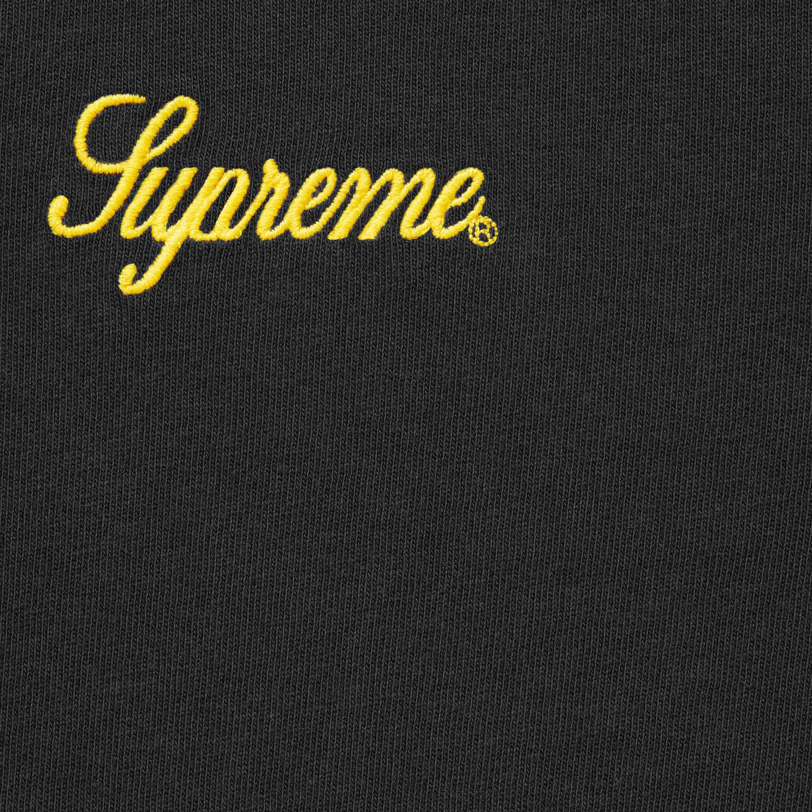 Supreme Embroidered Script Logo Tee Black