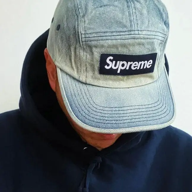 Supreme Washed Chino Twill Camp Cap Washed Denim