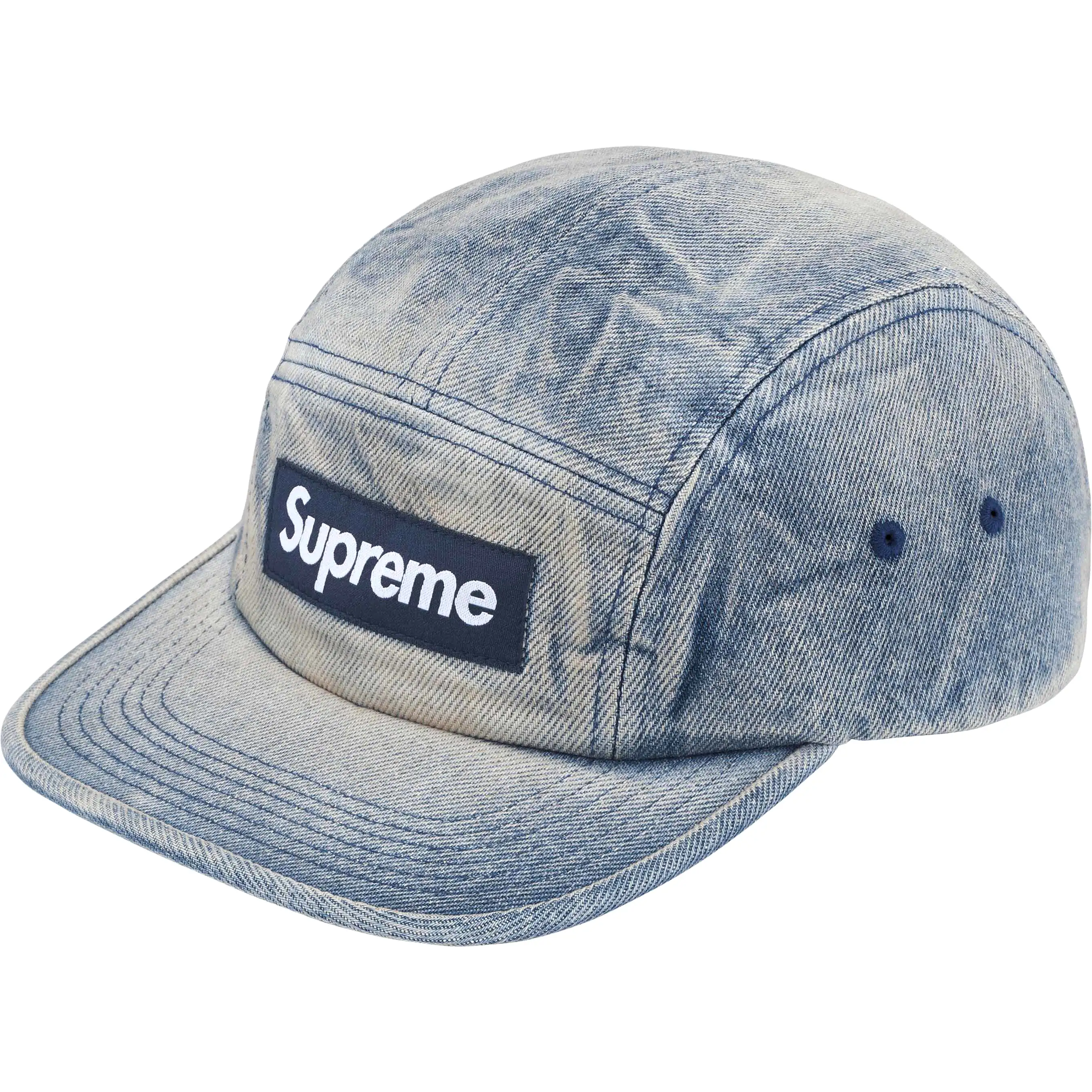 Supreme Washed Chino Twill Camp Cap Washed Denim