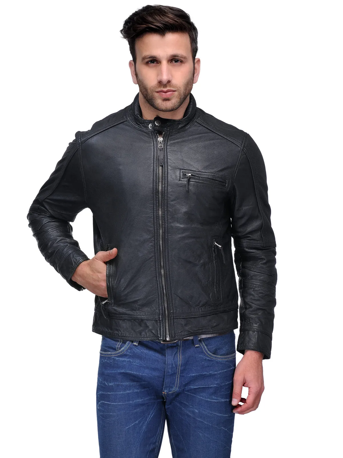 Teakwood Men's Black Leather Jackets