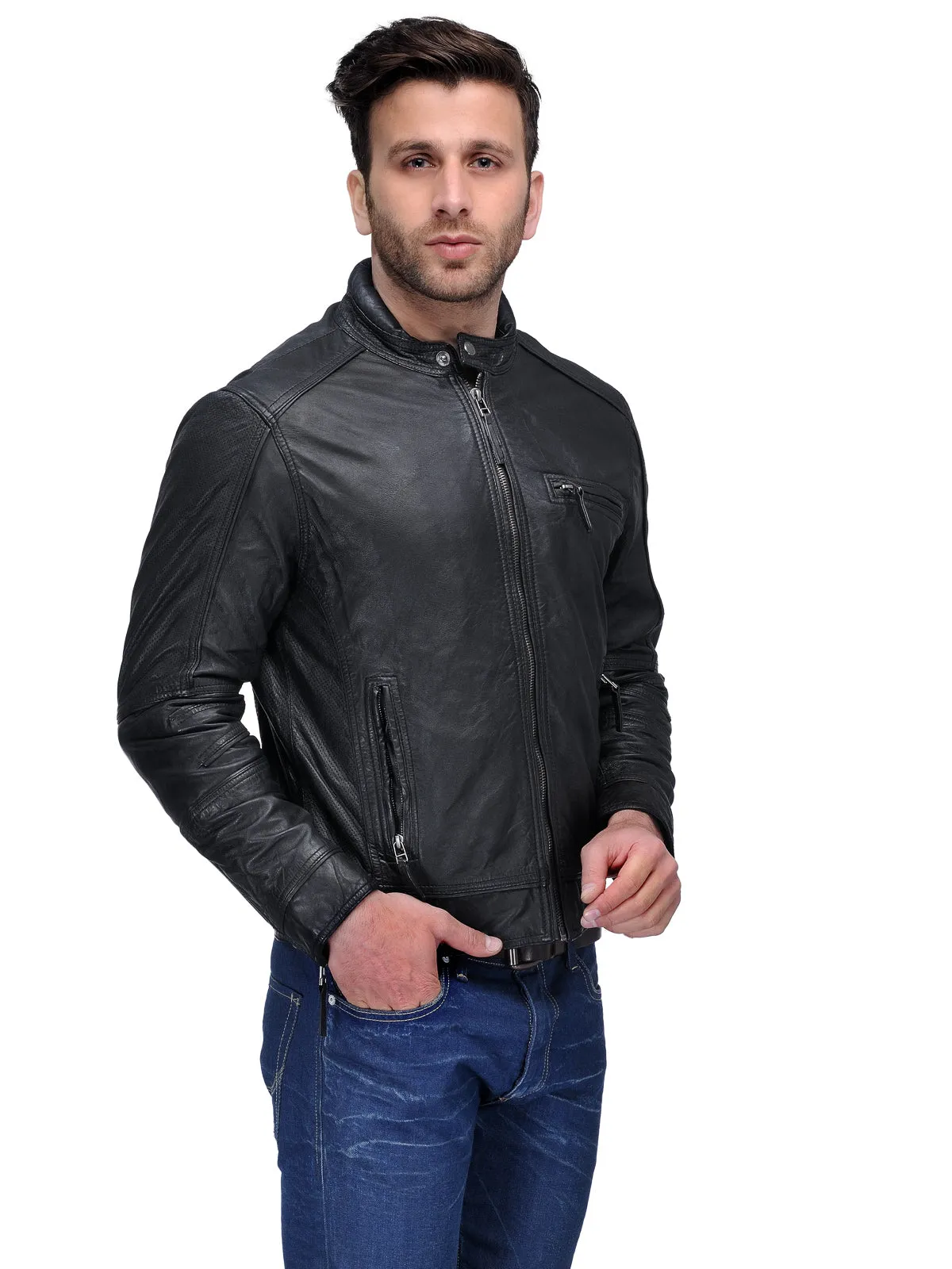 Teakwood Men's Black Leather Jackets