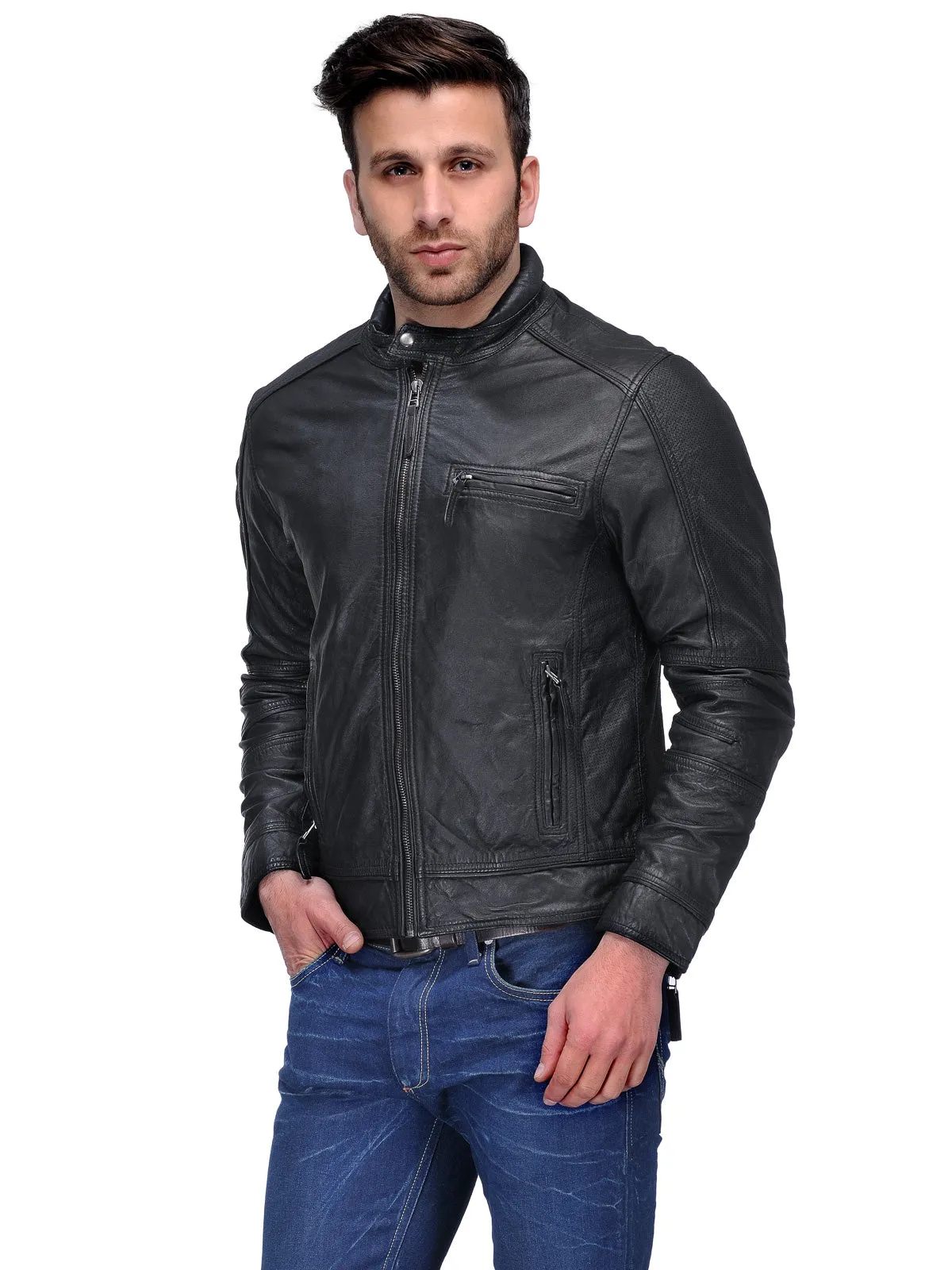 Teakwood Men's Black Leather Jackets