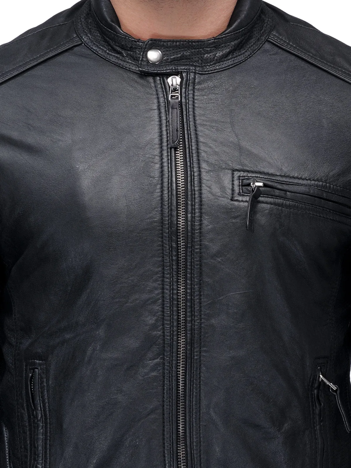 Teakwood Men's Black Leather Jackets