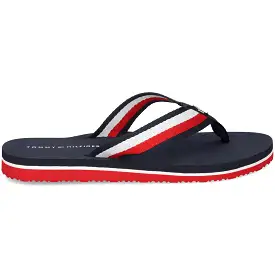 TOMMY HILFIGER Corporate Beach Sandal Navy/Red/White