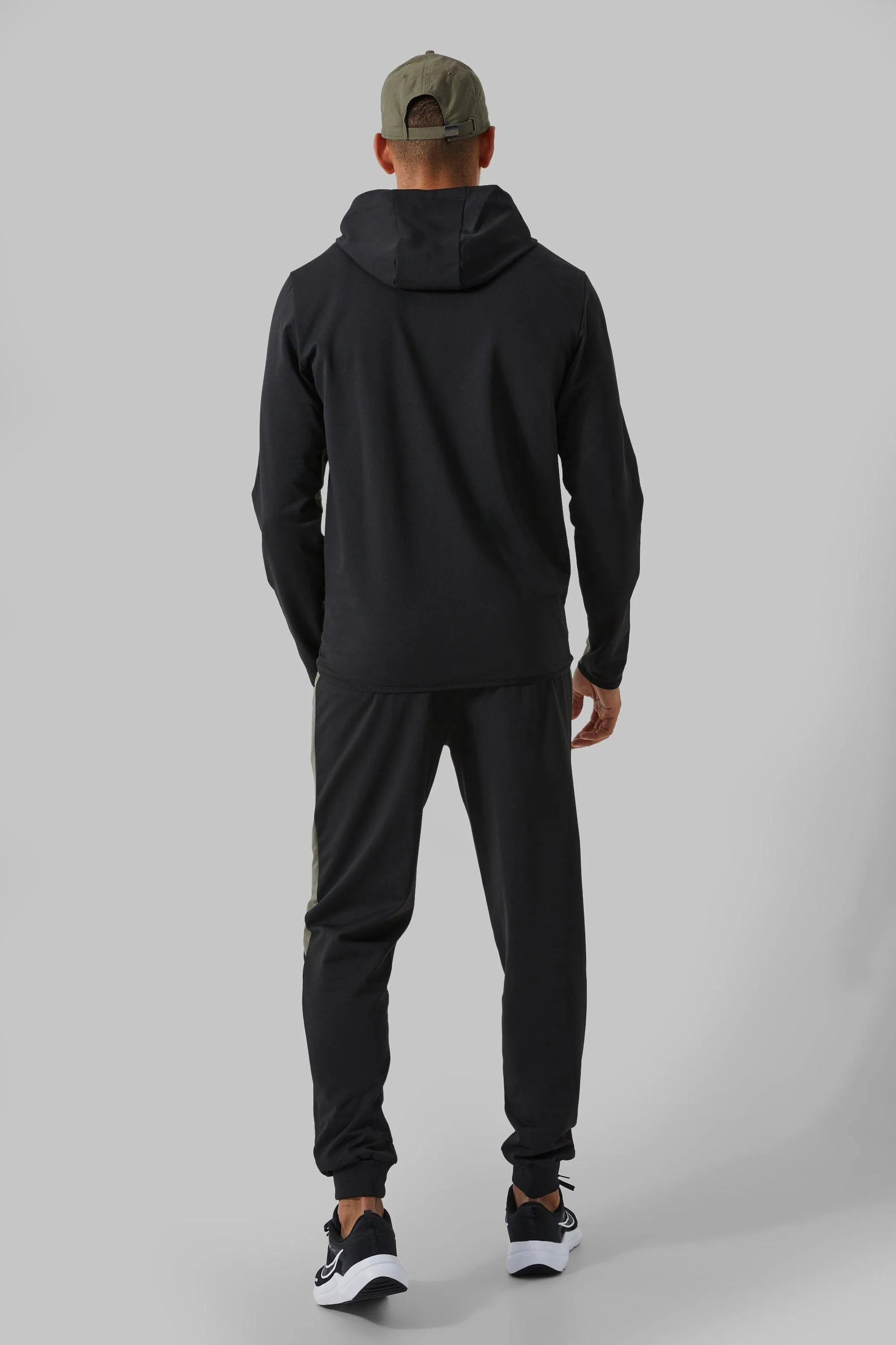 Tracksuits | Active Colour Block Funnel Hooded Tracksuit | boohooMAN