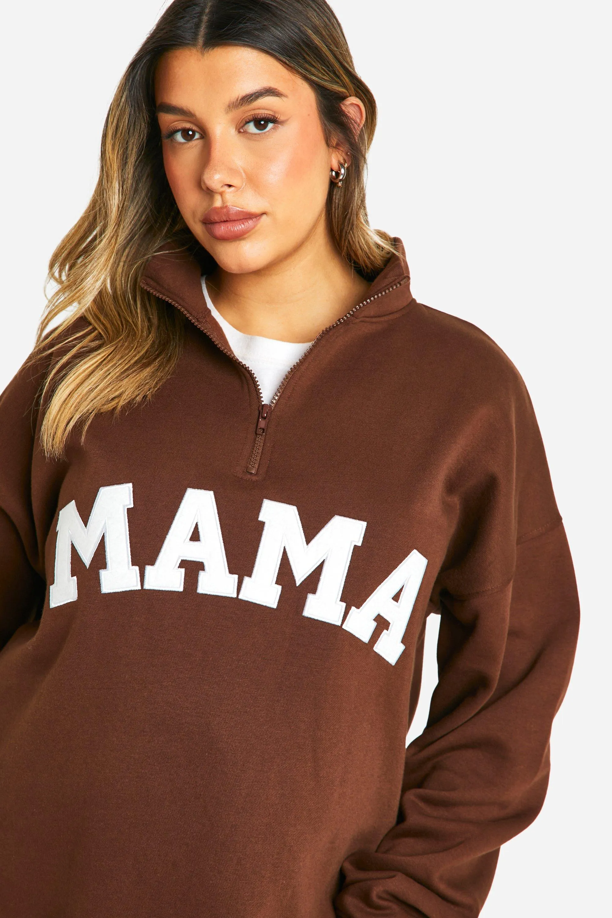 Tracksuits | Maternity Mama Applique Half Zip Sweatshirt And Flared Legging | boohoo