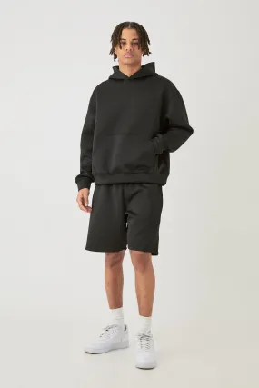 Tracksuits | Oversized Boxy Bonded Scuba Hooded Short Tracksuit | boohooMAN