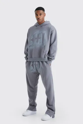 Tracksuits | Oversized Graffiti Spray Graphic Tracksuit | boohooMAN