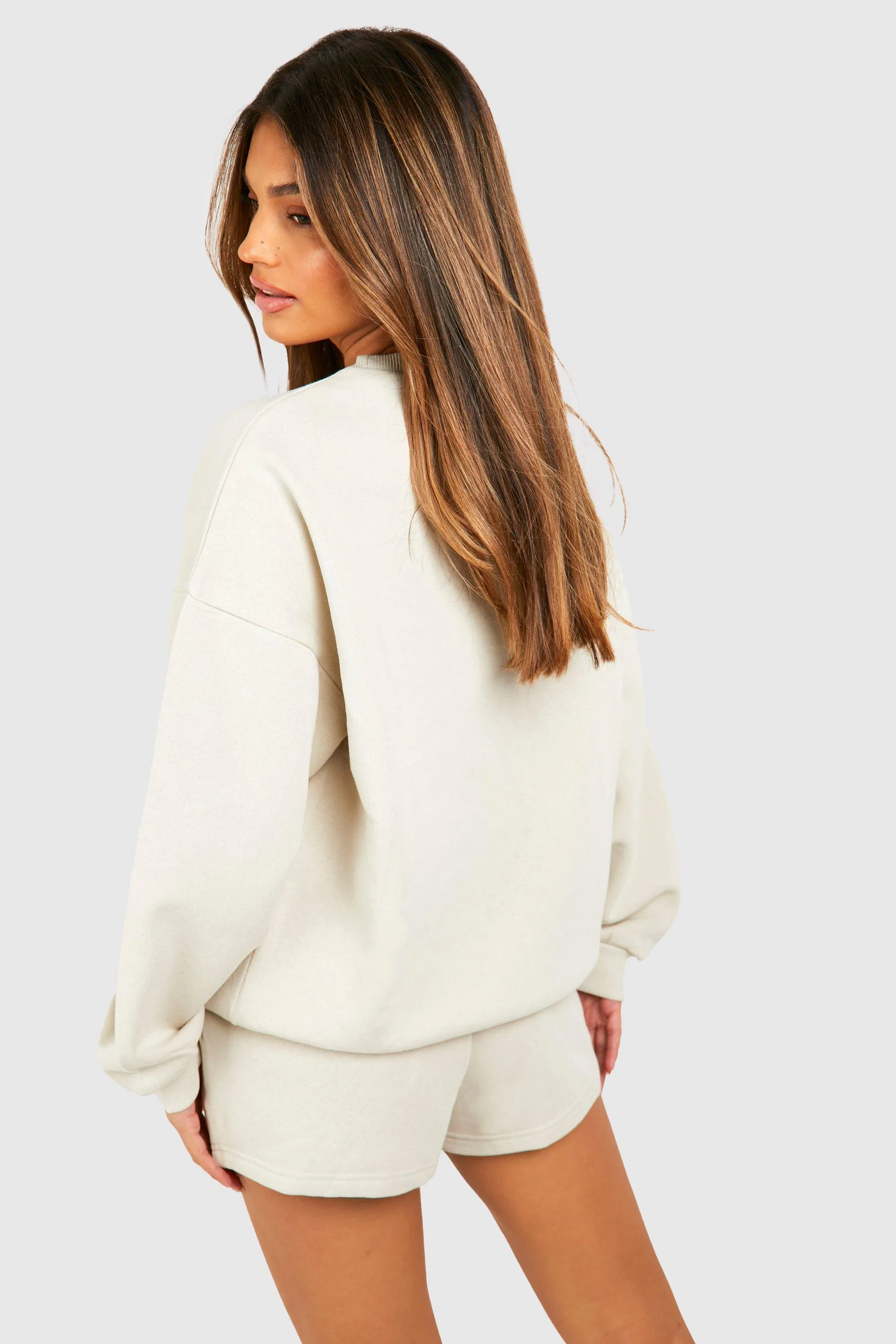 Tracksuits | Tonal Embroidered Sweatshirt Short Tracksuit | boohoo