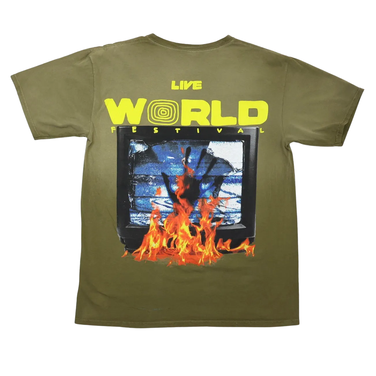 Travis Scott Flaming TV Tee Brown