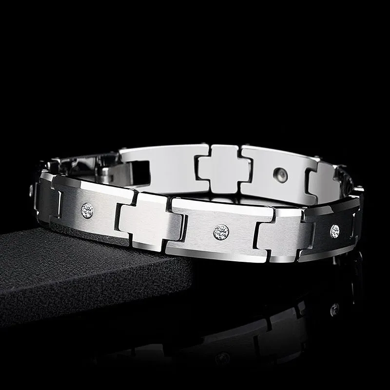 Tungsten Carbide Bracelet with Cubic Zirconia