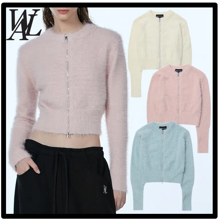 WOOALONG  |Casual Style Street Style Logo Cardigans