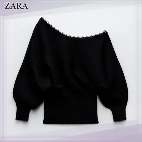 ZARA  |Casual Style Elegant Style V-neck & Crew neck