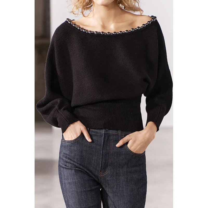 ZARA  |Casual Style Elegant Style V-neck & Crew neck