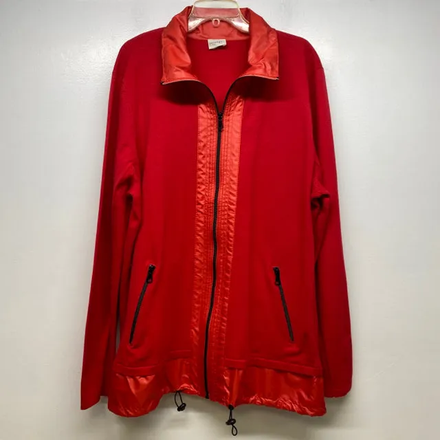 Zenergy By Chico's Women's Size Xl Red Solid Jacket Activewear Top