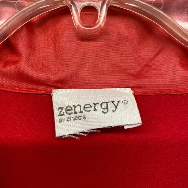 Zenergy By Chico's Women's Size Xl Red Solid Jacket Activewear Top